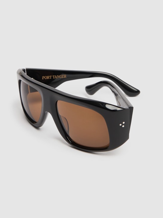 Port Tanger: Dhat acetate sunglasses w/ tobacco lens - Black - men_1 | Luisa Via Roma