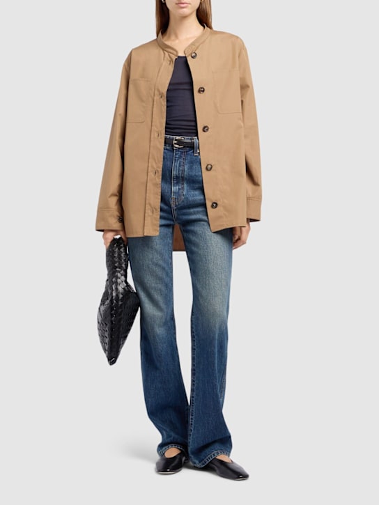 Doris cotton poplin collarless shirt - Thumbnail 2