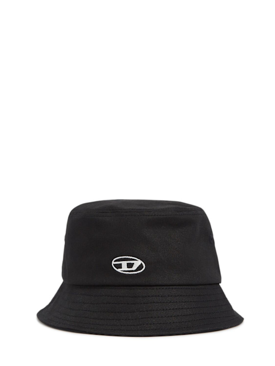 Diesel Kids: Gorro pescador de algodón con logo - Negro - kids-boys_0 | Luisa Via Roma