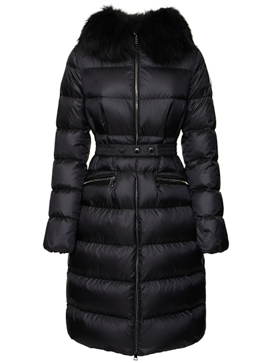 Moncler: Boedic nylon down long jacket - Black - women_0 | Luisa Via Roma