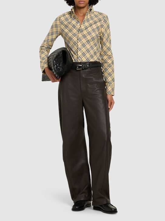 Burberry: Camicia in popeline di cotone check - women_1 | Luisa Via Roma