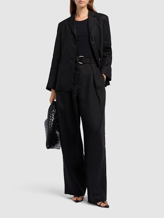 Jane belted wide leg linen pants - Thumbnail 2