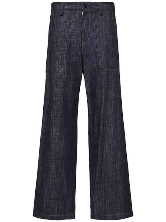 Yohji Yamamoto: Loose denim paneled ko-work pants - women_0 | Luisa Via Roma