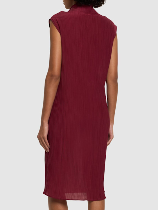 Bite Studios: Eve textured cotton & silk midi dress - Red - women_1 | Luisa Via Roma
