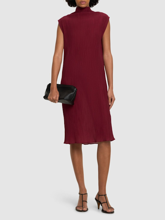 Bite Studios: Eve textured cotton & silk midi dress - Red - women_2 | Luisa Via Roma