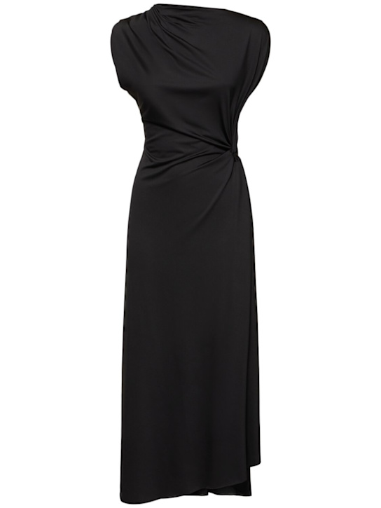 Asymmetric fluid drape midi dress - Thumbnail 1