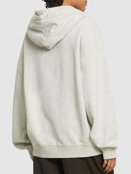 ANINE BING: Harvey logo jersey sweatshirt hoodie - Grey - women_2 | Luisa Via Roma