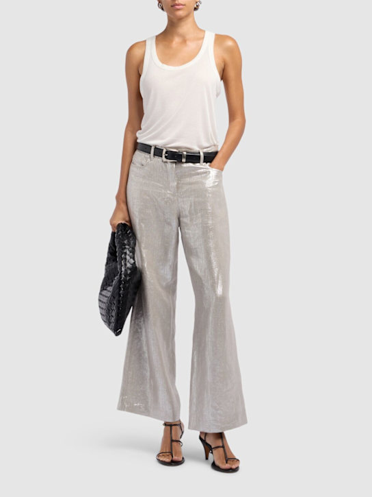 'S Max Mara: Malika coated linen flared pants - women_1 | Luisa Via Roma