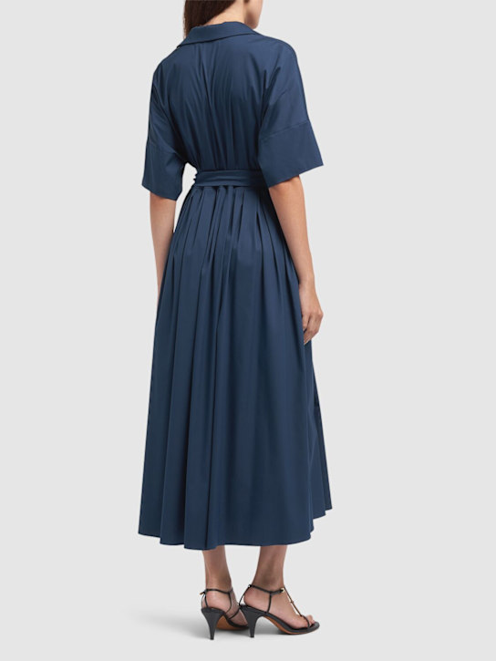 'S Max Mara: Sarah poplin midi dress - Navy - women_2 | Luisa Via Roma