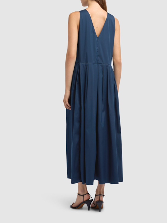'S Max Mara: Moira poplin midi dress - Navy - women_2 | Luisa Via Roma