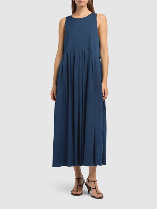 'S Max Mara: Moira poplin midi dress - Navy - women_1 | Luisa Via Roma