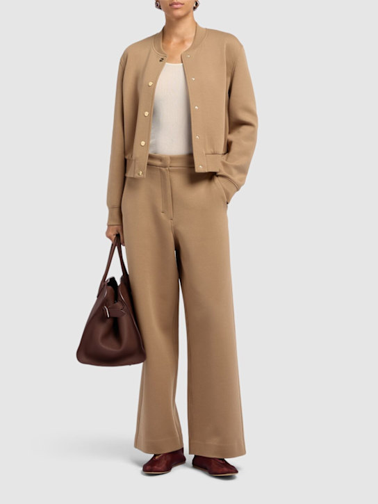 'S Max Mara: Caucaso jersey scuba wide pants - women_1 | Luisa Via Roma