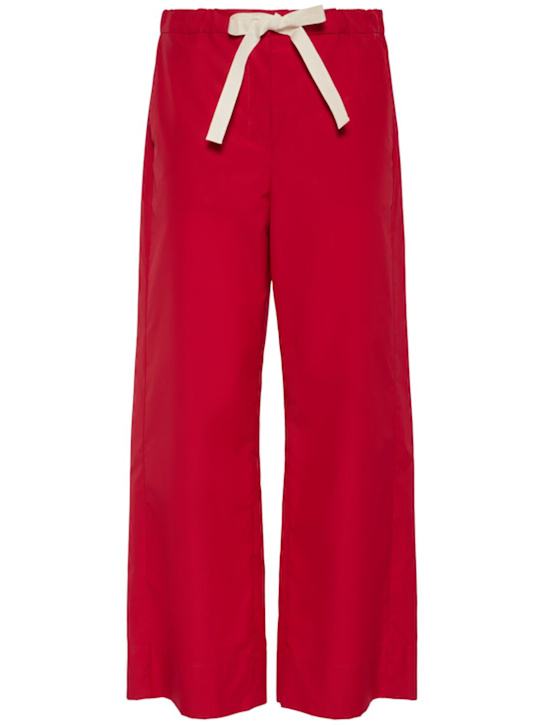 Argento cotton poplin wide leg pants