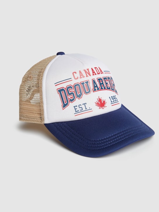 Dsquared2: Printed poly baseball hat - Blue/Multi - kids-boys_1 | Luisa Via Roma