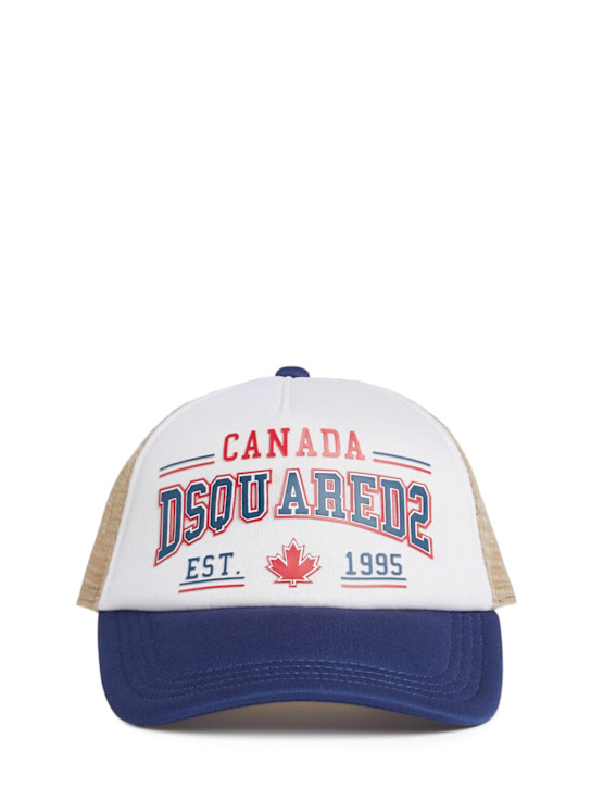 Dsquared2: Printed poly baseball hat - Blue/Multi - kids-boys_0 | Luisa Via Roma