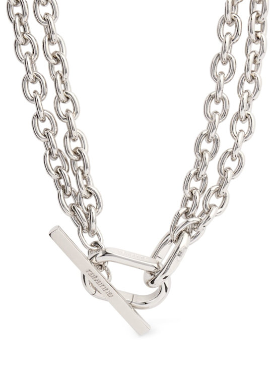 Rabanne: Chain collar necklace - Silver - women_0 | Luisa Via Roma