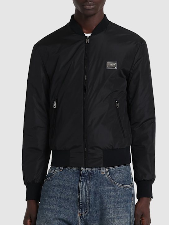 Dolce&Gabbana: Essential logo casual jacket - Black - men_2 | Luisa Via Roma