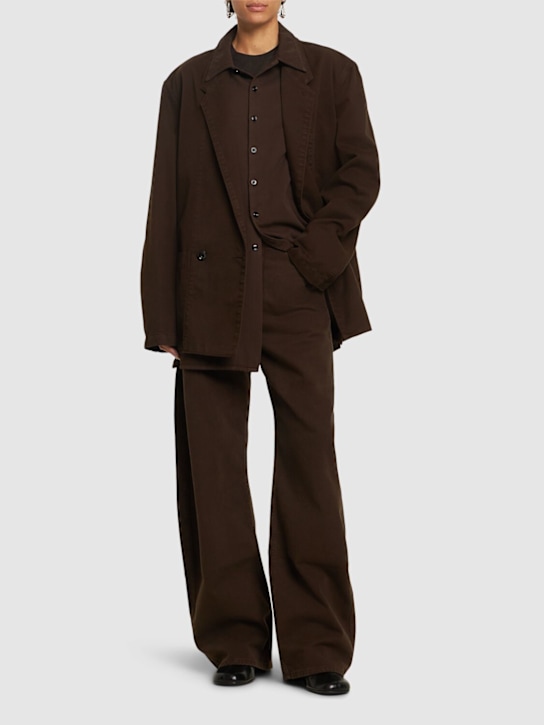 Lemaire: Heavy denim high waist curved jeans - women_1 | Luisa Via Roma