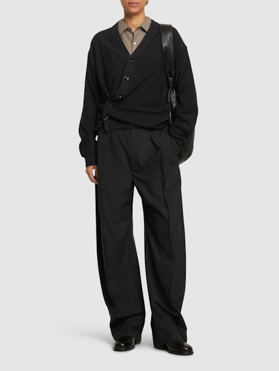 Lemaire: Cardigan relaxed fit in misto lana - Grigio - women_1 | Luisa Via Roma
