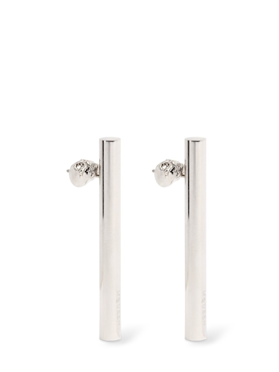 McQueen: T-Bar brass earrings - women_0 | Luisa Via Roma