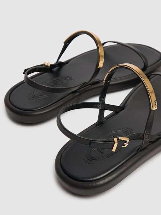 Tod's: Baretta sporty leather sandals - Black - women_3 | Luisa Via Roma