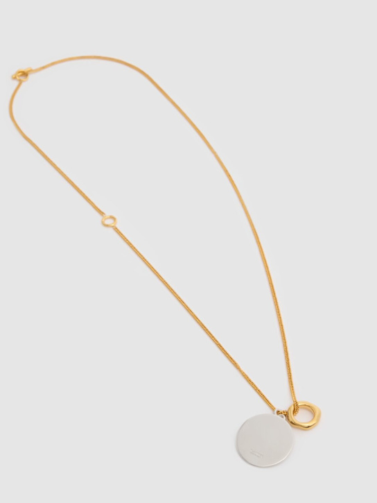 Jil Sander: Gold plated necklace w/ double charm - men_2 | Luisa Via Roma
