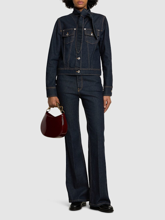 Denim jacket w/ scarf collar - Thumbnail 2