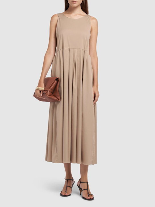 'S Max Mara: Moira poplin midi dress - Camel - women_1 | Luisa Via Roma