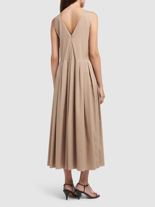 'S Max Mara: Moira poplin midi dress - Camel - women_2 | Luisa Via Roma