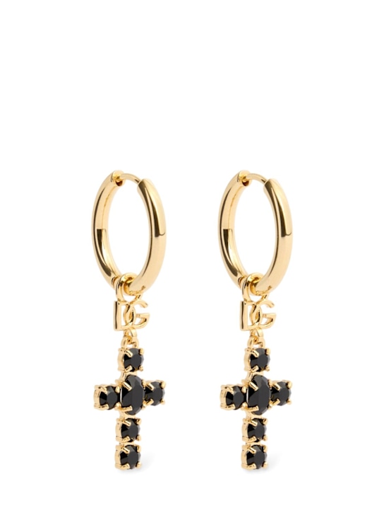 Dolce&Gabbana: Cross pendant earrings - women_0 | Luisa Via Roma