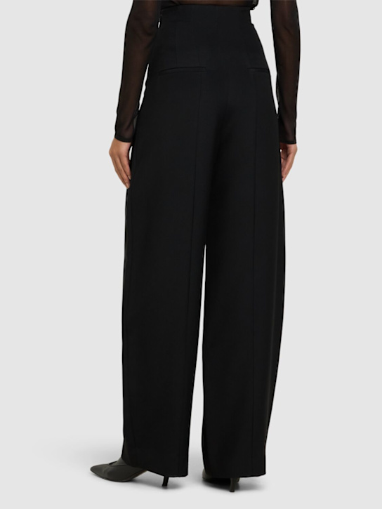 Khaite: Pantaloni Lennerd in misto viscosa - Nero - women_2 | Luisa Via Roma