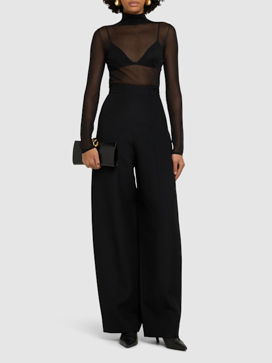 Khaite: Pantaloni Lennerd in misto viscosa - Nero - women_1 | Luisa Via Roma