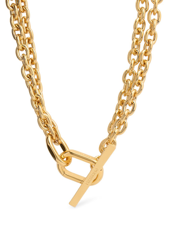 Rabanne: Link wrapped necklace - Gold - women_0 | Luisa Via Roma