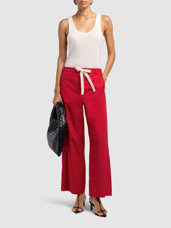 Argento cotton poplin wide leg pants - Thumbnail 2