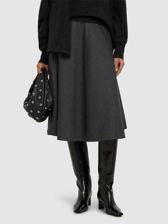 Khaite: 55mm Ona glazed leather knee-high boots - Black - women_1 | Luisa Via Roma