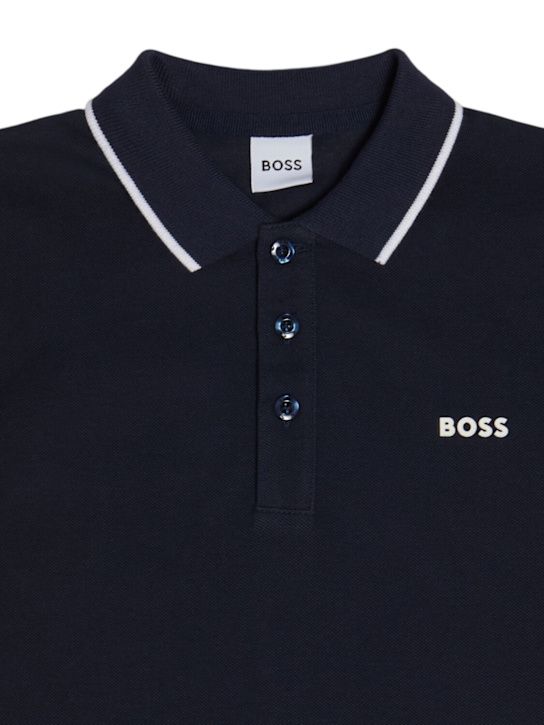Boss: コットンピケポロシャツ - kids-boys_1 | Luisa Via Roma