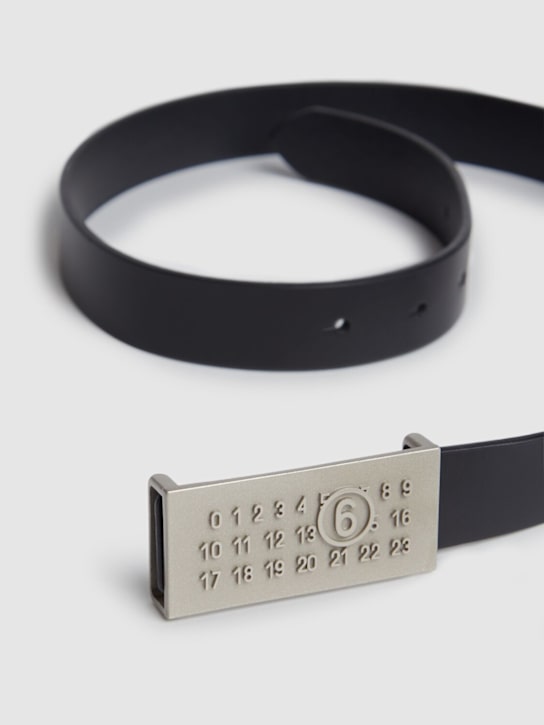 MM6 Maison Margiela: レザーベルト - ブラック - kids-girls_1 | Luisa Via Roma