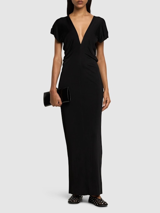 Khaite: Ima slinky viscose midi dress - women_1 | Luisa Via Roma