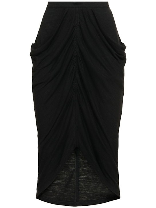 Marant Etoile: Ilis ruched jersey midi skirt - women_0 | Luisa Via Roma