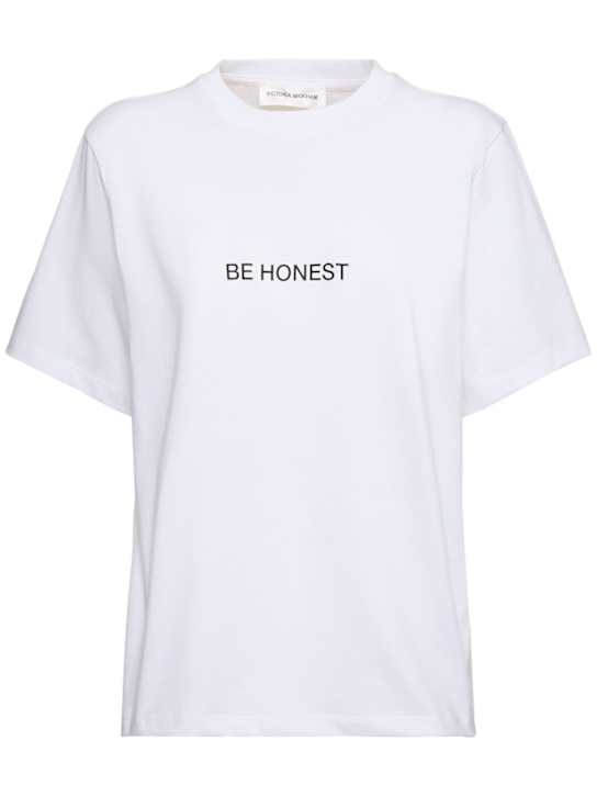 Victoria Beckham: Slogan cotton t-shirt - women_0 | Luisa Via Roma