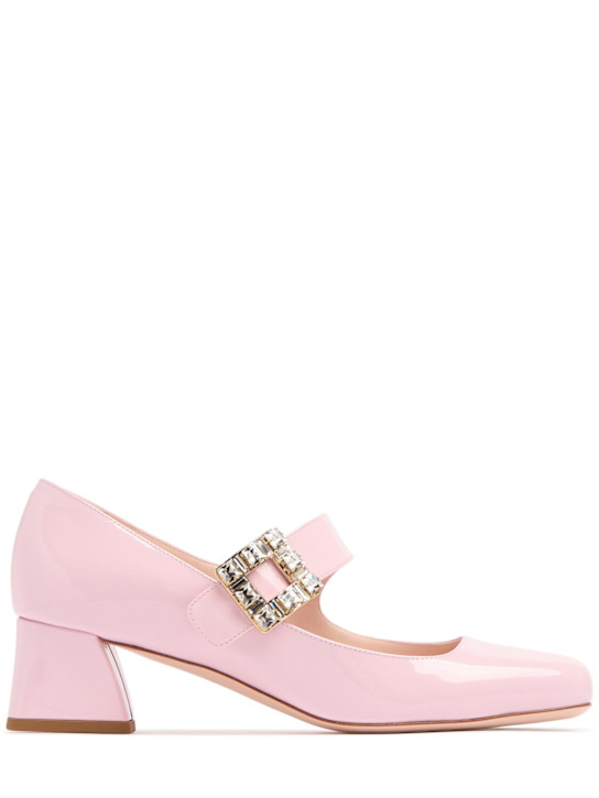 Roger Vivier: 45mm Belle Vivier patent leather pumps - Pink - women_0 | Luisa Via Roma