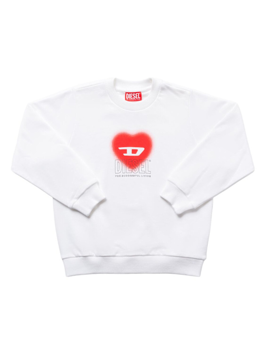 Diesel Kids: Printed cotton crewneck sweatshirt - kids-girls_0 | Luisa Via Roma