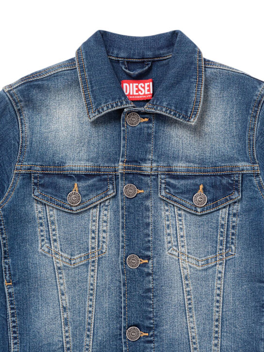 Diesel Kids: Stretch cotton denim jacket - Blue - kids-boys_1 | Luisa Via Roma