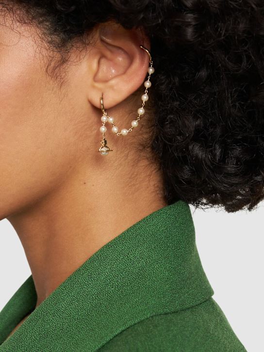 Vivienne Westwood: Samara faux pearl ear cuff earrings - women_1 | Luisa Via Roma
