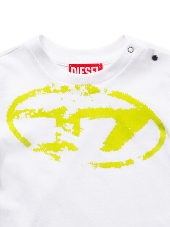 Diesel Kids: Printed cotton jersey t-shirt - ホワイト - kids-boys_1 | Luisa Via Roma