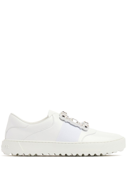 Roger Vivier: 10mm Very Vivier strass leather sneakers - women_0 | Luisa Via Roma