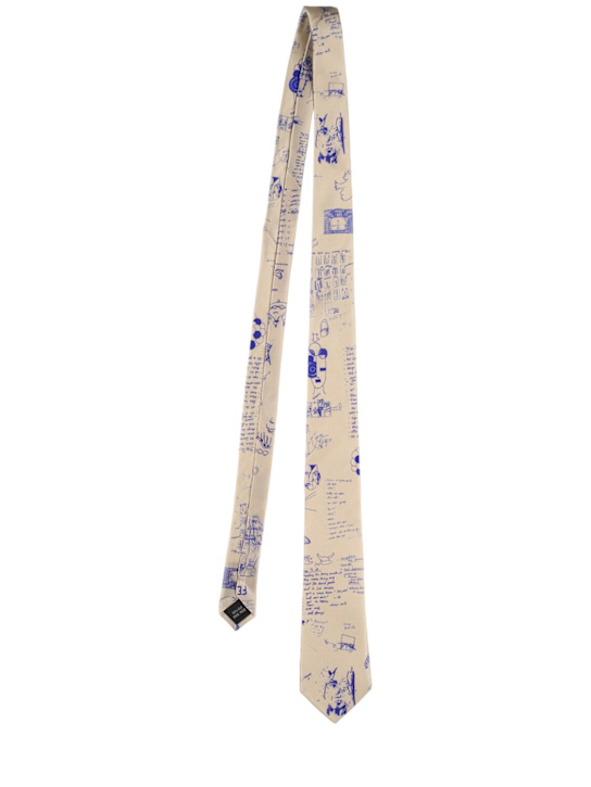 KidSuper Studios: Doodle printed silk tie - men_0 | Luisa Via Roma