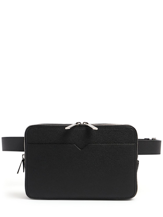 Valextra: Leather belt bag - men_0 | Luisa Via Roma