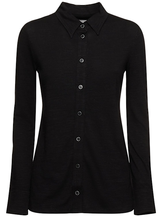 Marant Etoile: Imelia wool blend jersey shirt - women_0 | Luisa Via Roma