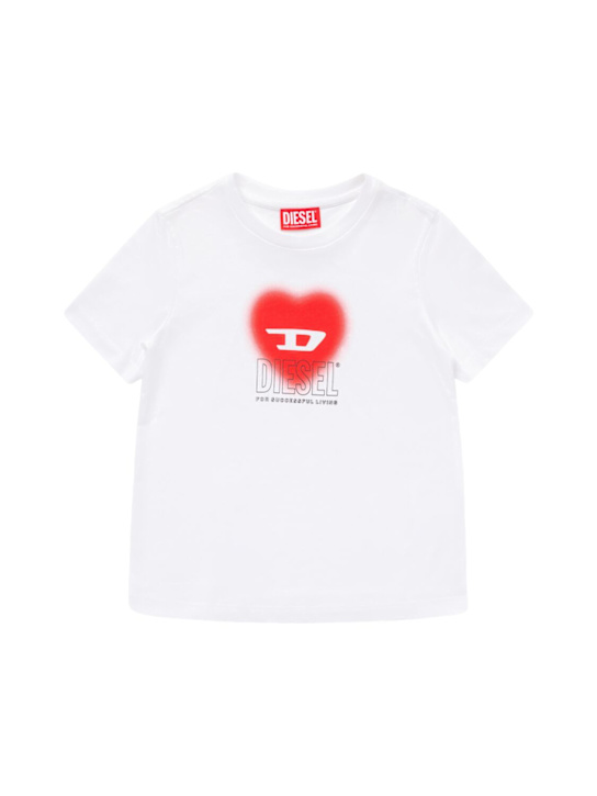 Diesel Kids: Printed cotton jersey t-shirt - kids-girls_0 | Luisa Via Roma